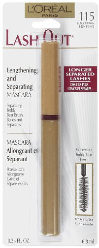 L'OREAL PARIS Lash Out Lengthening and Separating Mascara, Black Brown 115 - oddros.shop